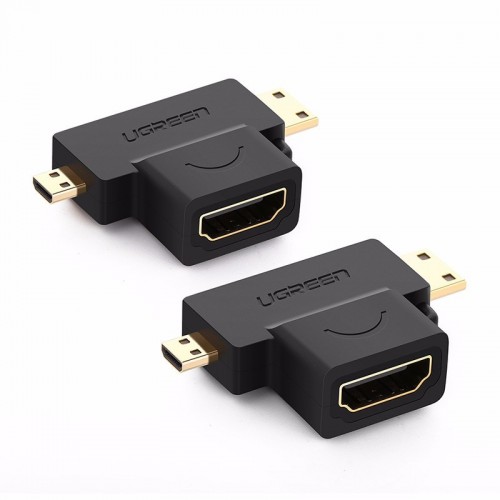 thumbnail image 2 of 2-Pack Mini HDMI Male To Standard HDMI Female Adapter – Gold Plated, 4K 1080p 3D – HDTV Compatible 2 of 3
