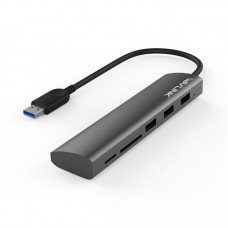 WAVLINK WL-UH3047R Aluminum USB 3.0 5 Port HUB With Card Reader