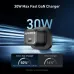 Graphic view of Anker Zolo 30W Adapter highlighting GaN fast charging, powering iPhone 15 to 50% in 26 minutes.