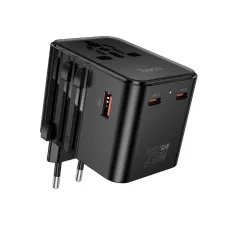 Hoco AC31 25W 3 Port Universal Travel Adapter