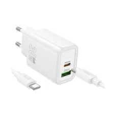 Hoco N63 Gentle 30W Dual Port Charger Adapter with Type-C to Type-C Cable