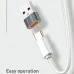 The LDNIO LC150 OTG adapter is shown connecting to a white USB-C cable, highlighting its easy-to-use design.