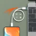 The LDNIO LC150 OTG adapter connects a smartphone to a laptop for data transfer, with icons representing video, photo, and music files.