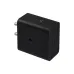 Angled front view of Samsung 60W PD GaN Charger Adapter showing compact square design with plug and smooth matte finish