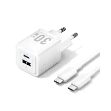 Vention FEQW0-EU 2-port 30W GaN Fast Charger Adapter with 1M Type C Cable