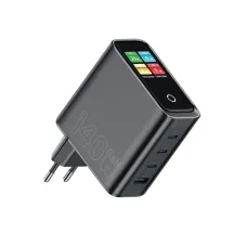 WiWU VOYAGER Wi-G028 140W PD GaN 4-in-1 Charger Adapter With Display