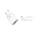 Front angled view of XO L99 EU 2.4A Fast Charger Adapter with Type-C Cable and plug design.