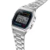 Front view of Casio Vintage Watch with rectangular digital face showing time, date, and labeled function buttons.