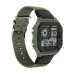 Side view of Casio AE-1200WHB-3BVDF Digital Watch showing metallic buttons, green strap, and multifunction digital face.
