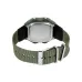 Back view of Casio AE-1200WHB-3BVDF Digital Watch with stainless steel case, engraved specs, and green nylon strap.