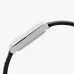 Angled side view of Casio LTP-1234LL-7ADF Watch with sleek silver case and thin black leather strap design.