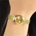 Angled wrist shot of the Casio LTP-1234LL-7ADF Watch featuring a gold dial and polished bracelet for a refined look.