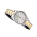 Elevated front viewpoint of the Casio LTP-1303SG-7AVDF Watch isolated diagonally on a plain white background.
