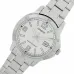 Straight-on front view of the Casio LTP-V004D-7B2UDF Watch dial and steel links.