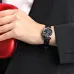 Casio LTP-V004L-1AUDF Leather Belt Ladies Analog Watch wrist close-up black dial silver bezel with red accessory