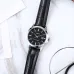 Casio LTP-V004L-1AUDF Leather Belt Ladies Analog Watch angled view black dial silver bezel on marble surface