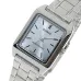 Front view of Casio LTP-V007D-2EUDF Ladies Chain Watch with minimalist silver dial and polished band.