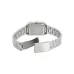 Back view of Casio LTP-V007D-2EUDF Ladies Chain Watch showing stainless steel case and engraved details.