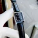 Close-up of Casio LTP-V007L-1BUDF Ladies Watch held by gloved hand showing black dial and leather strap.