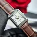 Casio LTP-V007L-7E2UDF Ladies Leather Belt Watch close-up front view white dial gold hands brown strap with rose