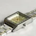Front angled view of Casio LTP-V007L-9EUDF Ladies Chain Watch showing cream dial, gold hands, and brown strap.