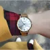 Casio LTP-VT01G-9BUDF Ladies Chain Watch wrist view gold band silver dial black markers Roman numerals 12 and 6