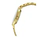 Casio LTP-VT01G-9BUDF Ladies Chain Watch side view slim polished gold case crown detail with link bracelet