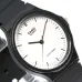 Close-up of the Casio MQ-24-7ELDF Analog Watch face featuring a minimalist white dial with slim black hour markers.