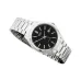 Casio MTP-1183A-1ADF Enticer Chain Analog Watch front view black dial silver markers date window stainless band