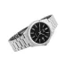Casio MTP-1183A-1ADF Enticer Chain Analog Watch angled view polished silver case black dial silver markers