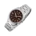 Casio MTP-1302DD-5AVDF Enticer Chain Analog Watch front view brown dial silver numerals date display polished bezel
