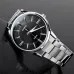 Front angled view of the Casio MTP-1303D-1AVDF Analog Watch with a black dial and stainless steel bracelet.