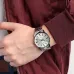 Casio MTP-1302DD-9AVDF Enticer Chain Analog Watch wrist view silver band brown dial Roman numerals with date window