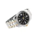 Casio MTP-1314SG-1AVDF Enticer Chain Analog Watch front view black dial gold hands silver gold band with date