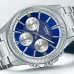 Casio MTP-1375D-2A1VDF Enticer Chain Analog Watch close-up blue dial silver markers three subdials stainless band
