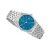 Front view of Casio MTP-B145D-2A2VDF Watch with silver band and blue dial featuring date window at 3 o’clock.