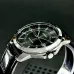 Three-quarter view of the Casio MTP-V004L-1CUDF Watch showcasing the polished bezel, black dial, and leather strap.