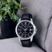 Front-facing lifestyle view of the Casio MTP-V004L-1CUDF Watch highlighting the black dial and leather strap design.