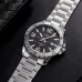 Casio MTP-VD01D-1BVUDF Enticer Chain Analog Watch angled view silver band black dial large numerals date display