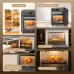 Promotional collage of Oraimo BakeAir Pro Air Oven showing dual-layer capacity, rotisserie motor, and cooking modes.