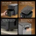 Feature collage of Oraimo Intellifry Air Fryer showing auto power off, easy clean tray, silicone pad, and cooling vent.