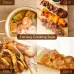 Collage view of Sharp KF-AF70M-BK 7L Air Fryer versatility with stew, grill, fry, and bake cooking styles.