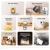 Promotional collage of Xiaomi Air Fryer 6.5L highlighting flip-free cooking, presets, recipes, and dishwasher safety.