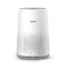 Front view of Philips 800i Series Air Purifier showing white cylindrical body with VitaShield and AeraSense icons.