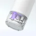 Close-up of Xiaomi Smart Humidifier 2 showing transparent lower section with internal components and purple light.