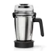 Close front view of a tall stainless steel jar from the BOSCH MG8724A1KI TrueMixx Pro 1000W Mixer Grinder set.