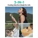 Feature overview view of Aecooly PB02 A Halo 2 Handheld Portable Fan illustrating 3 in 1 cooling modes in lifestyle scenarios
