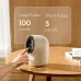 Aecooly TB01 Chic 01 Portable Table Fan on desk with touch control showing 100 level and 5 level speed settings