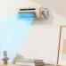 Wall mounted view of Aecooly TH01 Tower 01 Powerful Wall Mount Tower Fan blowing wide airflow across indoor room space
