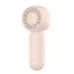 Front view of beige Vyvylabs S17 mini handheld fan with circular grille and compact handle design